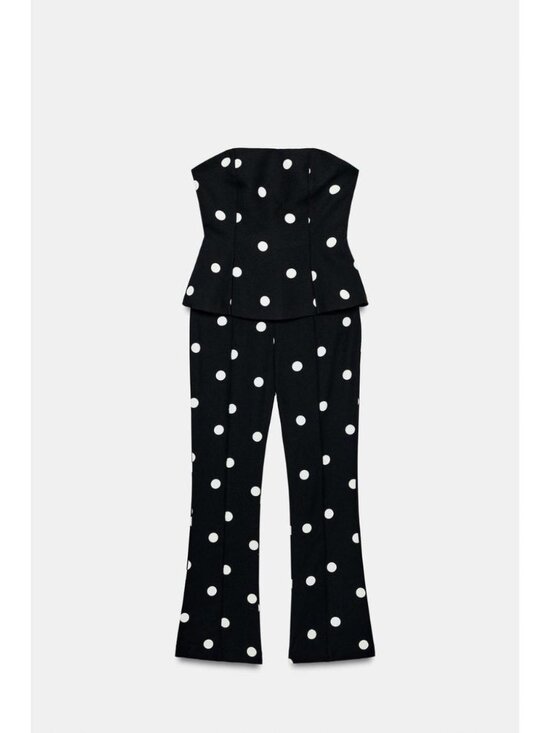 Zara Pants - ZARA POLKA DOT STRAPLESS JUMPSUIT